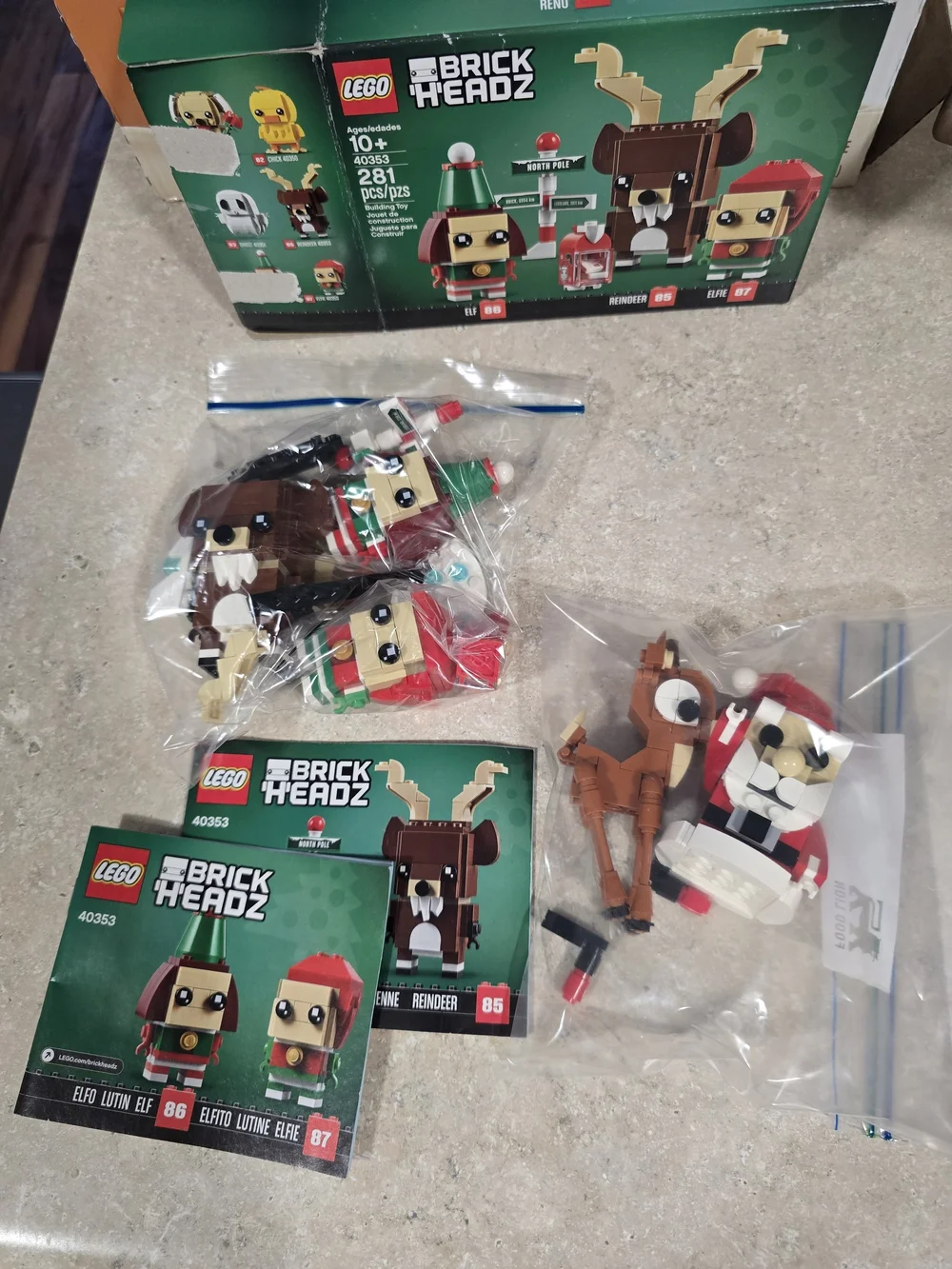 LEGO BrickHeadz Holiday Elf & Reindeer Set - Red, Brown